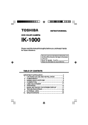 Toshiba IK-1000 Instruction Manual