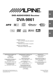 Alpine 9861 Owners Manual