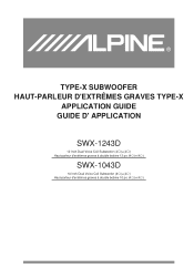 Alpine SWX-1043D Owner's Manual