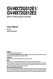 Gigabyte GV-NX72G512E1 Manual
