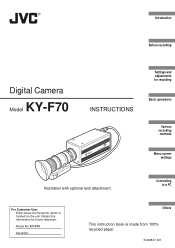 JVC KY-F70U KY-F70U Computer Imaging Camera Instructions (827KB)