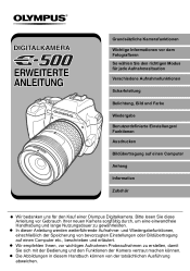 Olympus E-500 EVOLT E-500 Erweiterte Anleitung (Deutsch)