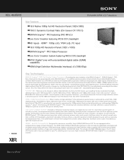 Sony KDL-46XBR3 Marketing Specifications