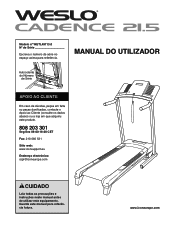 Weslo Cadence 21.5 Treadmill Portuguese Manual