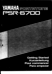 Yamaha PSR-6700 Owner's Manual (getting Started)