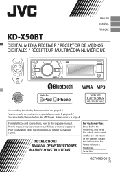 JVC KD-X50BT Instructions