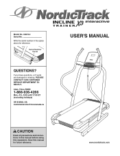 NordicTrack Incline Trainer X3 Treadmill User Manual