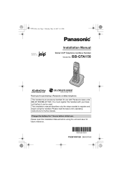 Panasonic BB-GTA150B Installation Manual