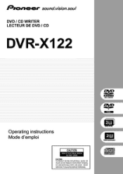 Pioneer DVR-X122 Operating Instructions