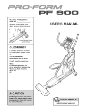 ProForm 900 Elliptical Uk Manual
