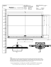 Sony KDL-40Z4100 Dimensions Diagram
