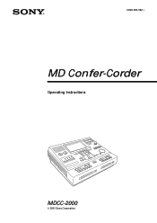 Sony MDCC-2000 Operating Instructions