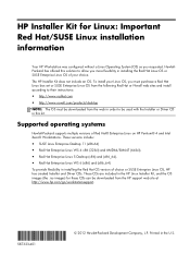 HP Z820 HP Installer Kit for Linux: Important Red Hat/SUSE Linux installation information