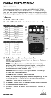 Behringer FX600 Manual