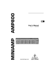 Behringer MINIAMP AMP800 Manual