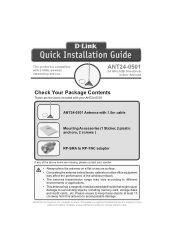 D-Link ANT24-0501 Quick Installation Guide
