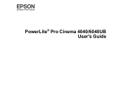 Epson PowerLite Pro Cinema 6040UB Users Guide