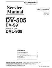 Pioneer DVL-909 Service Guide