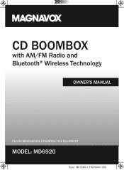 Magnavox MD6920 Owners Manual