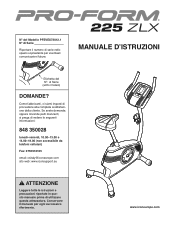 ProForm 225 Zlx Bike Italian Manual