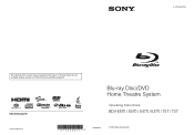 Sony BDV-T37 Operating Instructions