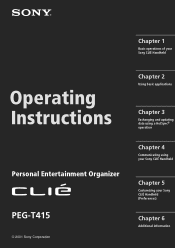Sony PEG-T415 Operating Instructions  (primary manual)