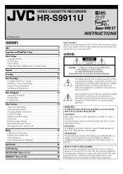 JVC HR-S9911U Instructions