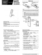 Sanyo ICR-S250RM Quick Guide