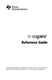 Texas Instruments TINSPIRE Reference Guide