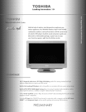 Toshiba 19LV612U Printable Spec Sheet