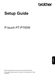 Brother International PT-P750W iPrint&Label Users Guide - Apple Devices