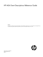 HP MSA 1040 HP MSA Events Description Reference Guide (762785-001, March 2014)
