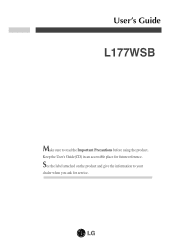 LG L177WSB-PF Owner's Manual