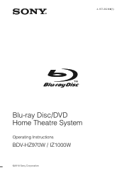 Sony BDV-IZ1000W Operating Instructions