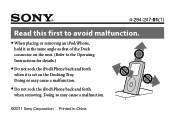 Sony RDP-M5iP Read This First