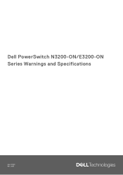 Dell N3200-ON PowerSwitch N3200-ON/E3200-ON Series Warnings and Specifications