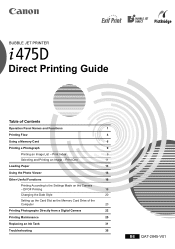 Canon i475D i475D Direct Printing Guide