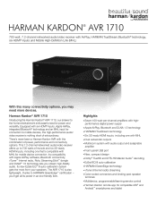 Harman Kardon AVR 1710 Spec Sheet