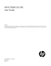 HP Pro UPS 500 240V HP R/T3000 G2 UPS User Guide