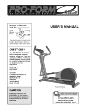 ProForm 485 E Elliptical Uk Manual