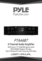 Pyle PTA44BT Instruction Manual