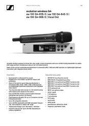 Sennheiser EW 100 G4-845 Product Specification ew 100 G4-835-S/845-S/865-S