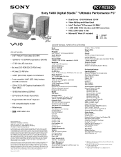 Sony PCV-R538DS Marketing Specifications