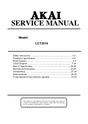 Akai LCT2016 Service Manual