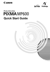 Canon PIXMA MP600 Quick Start Guide
