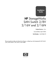 HP StorageWorks 2/16V HP StorageWorks SAN Switch 2/8V,  2/16V and 2/16N Installation Guide, V4.2.X (AA-RVULB-TE, April 2004)