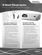 NEC NP-M332XS Specification Brochure