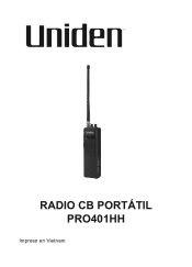 Uniden PRO401HH Spanish Owner's Manual