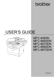 Brother International MFC 8670DN Users Manual - English