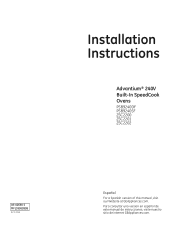 GE PSB9240DFWW Installation Instructions